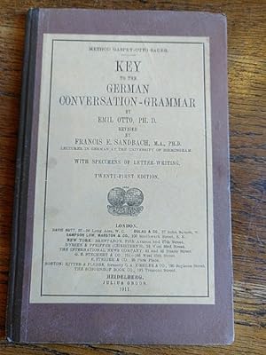 Seller image for KEY TO THE GERMAN CONVERSATION - GRAMMAR. Twenty-first edition for sale by Librera Pramo