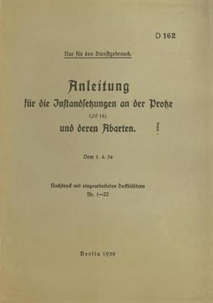Seller image for D 162 Anleitung fr die Instandsetzungen an der Protze : 1939 - Neuauflage 2020 for sale by Smartbuy