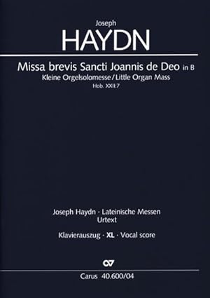 Imagen del vendedor de Missa brevis Sancti Joannis de Deo (Klavierauszug XL) : Kleine Orgelsolomesse Hob. XXII:7,1778 (?) (terminus ante quem) a la venta por Smartbuy