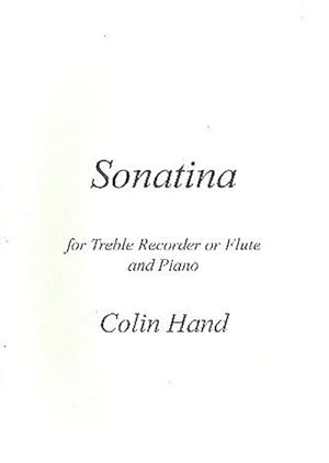 Bild des Verkufers fr Sonatina for treble recorder (flute) and piano zum Verkauf von AHA-BUCH GmbH
