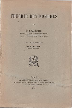 Image du vendeur pour La thorie des nombres mis en vente par Librairie Franoise Causse