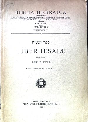 Image du vendeur pour Liber Jesaiae. Biblia Hebraica. 7; mis en vente par books4less (Versandantiquariat Petra Gros GmbH & Co. KG)