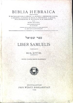 Image du vendeur pour Liber Samuelis. Biblia Hebraica. 5; mis en vente par books4less (Versandantiquariat Petra Gros GmbH & Co. KG)