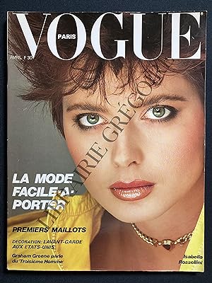VOGUE PARIS-N°625-AVRIL 1982-ISABELLA ROSSELLINI