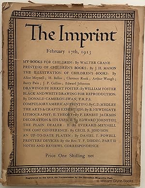 Bild des Verkufers fr The Imprint. February 17th 1913 zum Verkauf von William Glynn