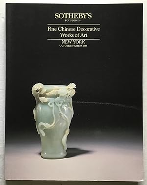 Sotheby's. Fine Chinese Decorative Works of Art. October 19 & 20, 1988. [auction catalog]