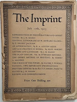 Bild des Verkufers fr The Imprint. July 17th 1913 zum Verkauf von William Glynn