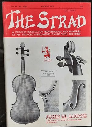 Imagen del vendedor de The Strad August 1976 A Monthly Journal For Professionals And Amateurs Of All Stringed Instruments Played With The Bow a la venta por Shore Books