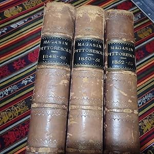 Le Magasin Pittoresque Lot de 6 annual volumes 1848-1852 in 3 volumes.