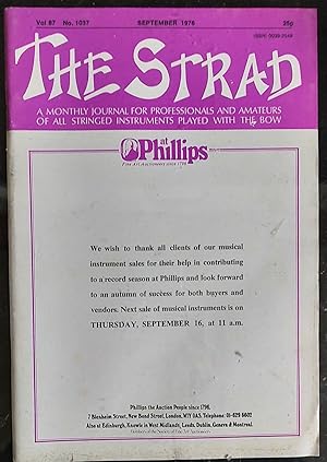 Immagine del venditore per The Strad September 1976 A Monthly Journal For Professionals And Amateurs Of All Stringed Instruments Played With The Bow venduto da Shore Books