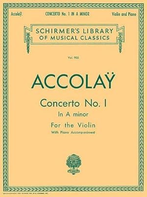 Seller image for Concerto No. 1 in a Minor : Schirmer Library of Classics Volume 905 Violin with Piano Accompaniment for sale by Smartbuy