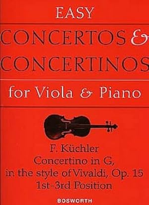 Bild des Verkufers fr Concertino in G Op. 15: Viola and Piano zum Verkauf von Smartbuy