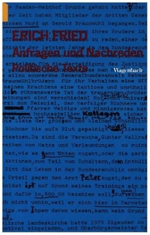 Seller image for Anfragen und Nachreden : Politische Texte. Hrsg. v. Volker Kaukoreit for sale by Smartbuy