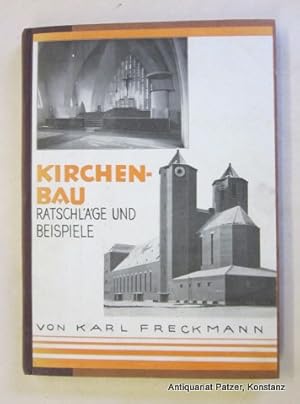 Image du vendeur pour Kirchenbau. Ratschlge und Beispiele. Freiburg, Herder, 1931. Gr.-8vo. Mit 132 fotografischen Abbildungen. VIII, 152 S. Hlwd.d.Zt. mit aufgezogenem Or.-Vorderumschlag. mis en vente par Jrgen Patzer