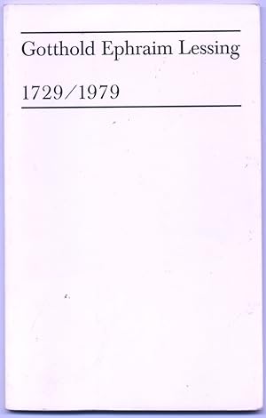 Seller image for Gotthold Ephraim Lessing, 1729/1979 for sale by Redux Books