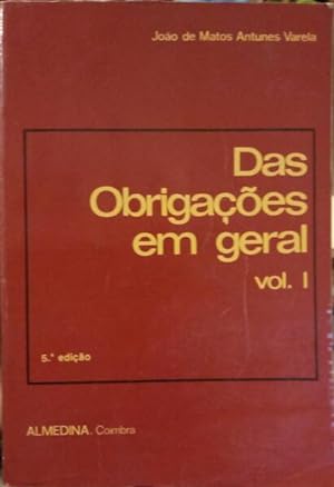 Seller image for DAS OBRIGAES EM GERAL, VOLUME I. [5. EDIO] for sale by Livraria Castro e Silva