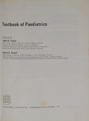 Bild des Verkufers fr TEXTBOOK OF PAEDIATRICS. zum Verkauf von Livraria Castro e Silva