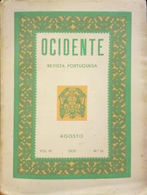 OCIDENTE, REVISTA PORTUGUESA, VOLUME VI, N.º 16, AGOSTO DE 1939.