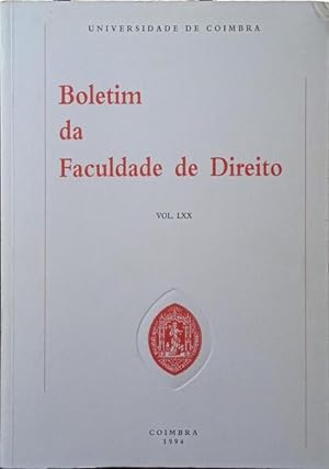 BOLETIM DA FACULDADE DE DIREITO VOL. LXX 1994.