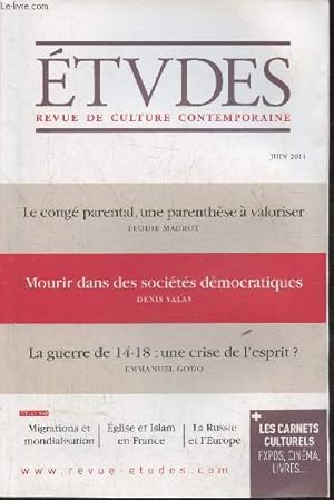 Image du vendeur pour Etudes, revue de culture contemporaine n4206- Juin 2014 mis en vente par Le-Livre