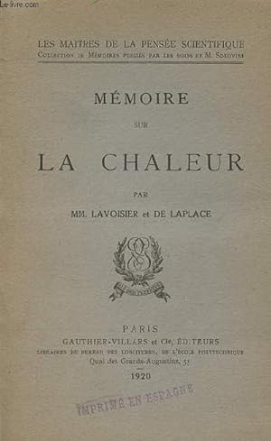 Image du vendeur pour Mmoire sur la chaleur - Collection les matres de la pense scientifique. mis en vente par Le-Livre