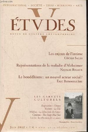 Immagine del venditore per Etudes, revue de culture contemporaine Juin 2012-Sommaire: Cte d'Ivoire: du redressement  la paix durable- Le tlphone mobile a-t-il cr une rvolution en Afrique?- Les enjeux de l'intime- Le bouddhisme: un nouvel acteur social?- etc. venduto da Le-Livre