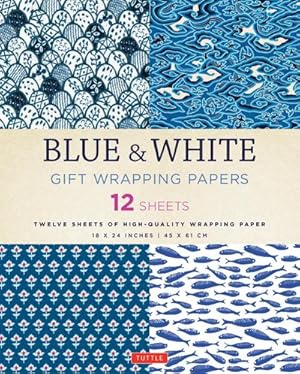 Bild des Verkufers fr Blue & White Gift Wrapping Papers - 12 Sheets : 18 X 24 Inch (45 X 61 CM) Wrapping Paper zum Verkauf von Smartbuy