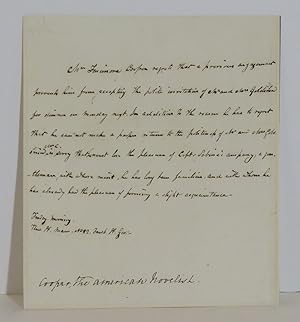 James Fenimore Cooper Autographed Letter Signed