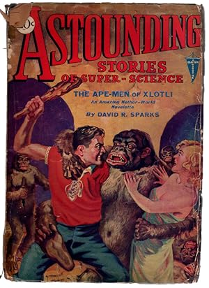 Bild des Verkufers fr Astounding Stories of Super-Science, December, 1930. The Ape-Men of Xlotli by David R. Sparks. Collectible Pulp Magazine. zum Verkauf von Once Read Books