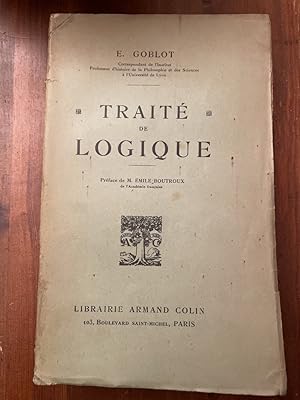 Imagen del vendedor de Trait de logique a la venta por Librairie des Possibles