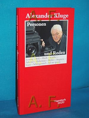 Bild des Verkufers fr Personen und Reden : Lessing - Bll - Huch - Schiller - Adorno - Habermas - Mller - Augstein - Gaus - Schlingensief - Ad me ipsum. Salto , 183 zum Verkauf von Antiquarische Fundgrube e.U.