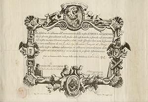 Diploma di elezione ad accademico di Alessandro François di Firenze, datato 10 dicembre 1842.