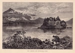 Imagen del vendedor de and Inveruglas Island. Holzstich aus Picturesque Europe, Rckseite mit Text. a la venta por Antiquariat Heinz Tessin