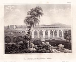 Imagen del vendedor de Das Eisenbahn-Viaduct bei Gotha. Stahlstich von B.Metzeroth aus Meyer`s Universum. a la venta por Antiquariat Heinz Tessin