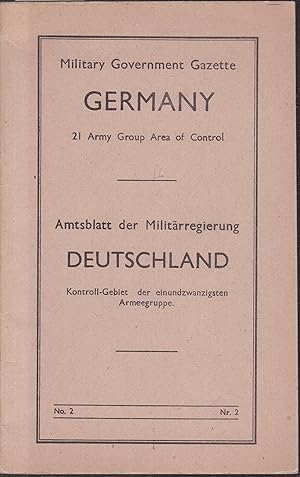 Military Government Gazette Germany. Twelfth Army Group Area of Control / Amtsblatt der Militärre...