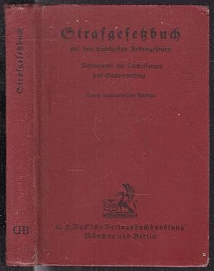 Strafgesetzbuch mit den wichtigsten Nebengesetzen. Textausgabe mit Verweisungen und Sachverzeichnis