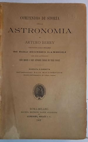 Immagine del venditore per Compendio di storia della astronomia venduto da librisaggi