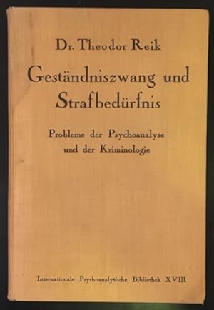 Bild des Verkufers fr Gestndniszwang und Strafbedrfnis: Probleme der Psychoanalyse und der Kriminologie. zum Verkauf von Antiquariat Im Seefeld / Ernst Jetzer