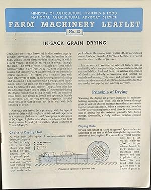 Imagen del vendedor de Farm Machinery Leaflet 12 In-Sack Grain Drying November 1957 Ministry of Agriculture, Fisheries and Food a la venta por Shore Books