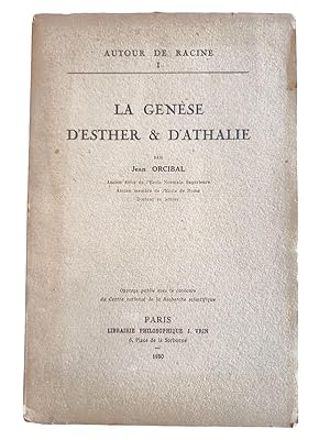 Image du vendeur pour Autour de Racine. 1, La Gense d'"Esther" et d'"Athalie" mis en vente par Librairie Douin