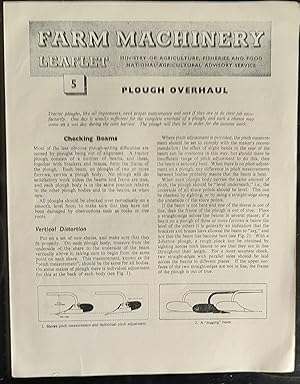 Imagen del vendedor de Farm Machinery Leaflet 5 Plough Overhaul August 1958 Ministry of Agriculture, Fisheries and Food a la venta por Shore Books