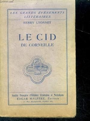 Bild des Verkufers fr Le cid de corneille - collection les grands evenements litteraires zum Verkauf von Le-Livre