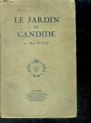Bild des Verkufers fr Le jardin de candide zum Verkauf von Le-Livre