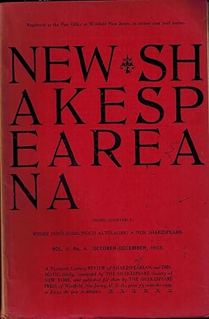 NEW SHAKESPEAREANA, Volume II, No. 4, October-December 1903