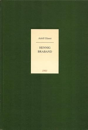 Seller image for Hennig Braband: Historisches Trauerspiel in vier Aufzgen nebst einem Vorspiel (Braunschweig 1857). Mit einem Nachw. u. einer Bibliographie hrsg. v. Eberhard Rohse. (= Schriften der Literarischen Vereinigung Braunschweig, Band 40). for sale by Buch von den Driesch