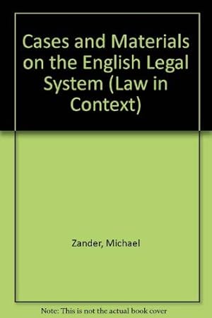 Imagen del vendedor de Cases and Materials on the English Legal System (Law in Context S.) a la venta por WeBuyBooks