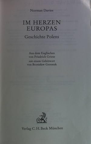 Bild des Verkufers fr Im Herzen Europas : Geschichte Polens. zum Verkauf von books4less (Versandantiquariat Petra Gros GmbH & Co. KG)