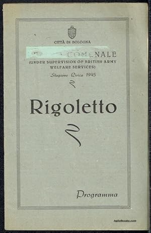 Teatro Comunale: Rigoletto, Programa (Under The Supervision Of British Army Welfare Services). St...