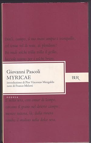 Immagine del venditore per Myricae Introduzione di Pier Vincenzo Mengaldo Note di Franco Melotti venduto da Libreria Tara