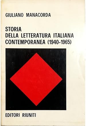 Seller image for Storia della letteratura italiana contemporanea 1940-1965 for sale by Libreria Tara